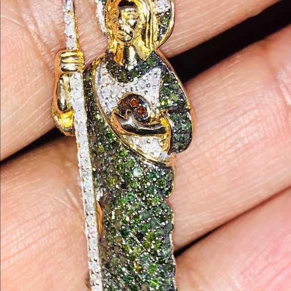 Jesus REAL DIAMOND pendant NOT CZ NOT LAB MADE Wow - Picture 5 of 9